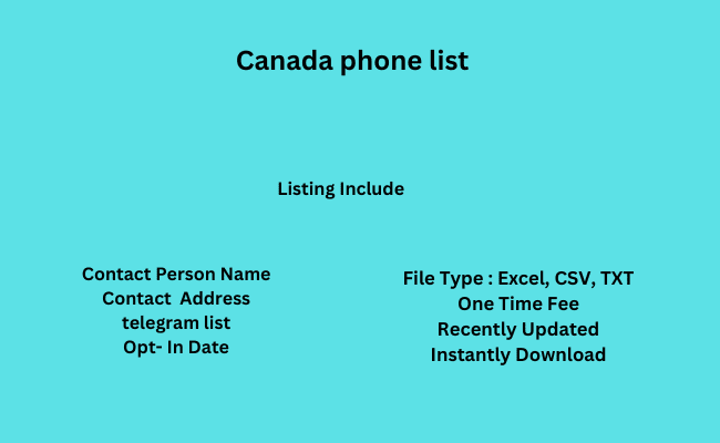 Canada phone list